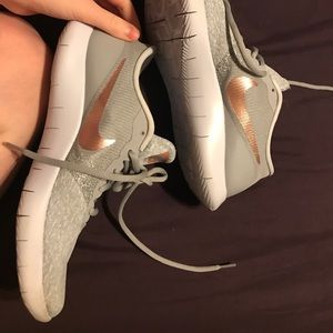Silver and copper Nike sneakers! Brand new!